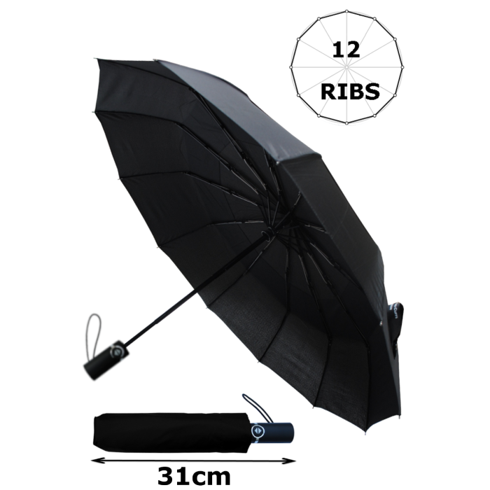 closed black umbrella