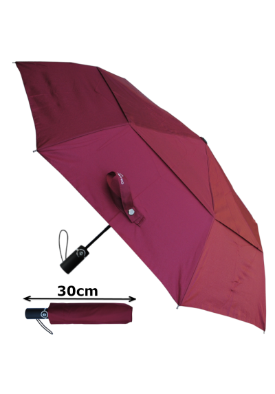 Windproof 50mph StormDefender - Reinforced Fiberglass Frame - Vented Canopy - Strong Compact Small Folding Waterproof Umbrella - Auto Open and Close - Burgundy