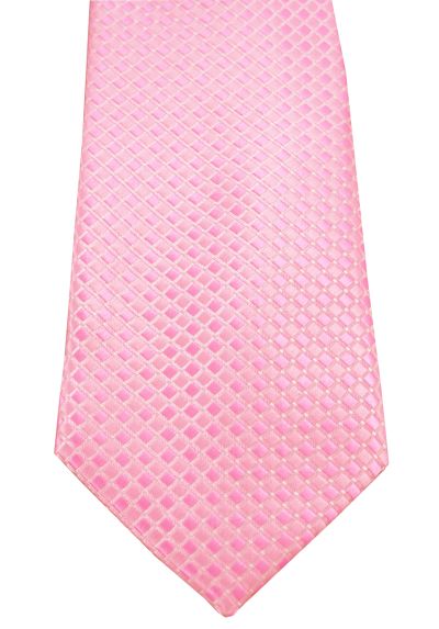 HIGH QUALITY Handmade Tie - A Colourful Twin Square Pattern - Salmon Pink and Rose Pink