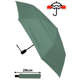 Auto Open and Close Small Compact Folding Travel 4cm Ultra Flat Yet Strong COLLAR AND CUFFS LONDON Windproof Umbrella Reinforced Frame with Fiberglass Burgundy Red 